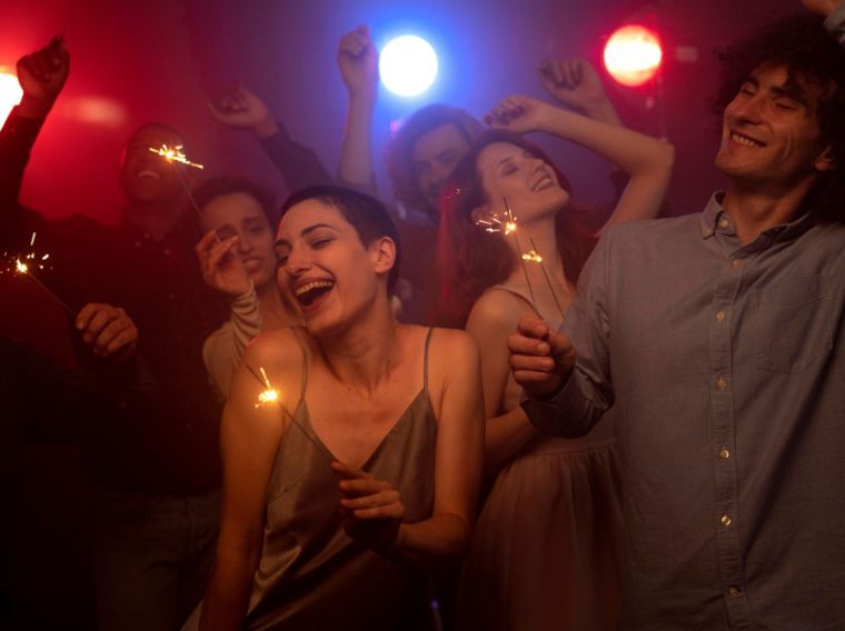 Crowds enjoying beach parties at Barceloneta for Sant Joan